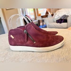 ECCO Sz EU 37 US 6-6.5 Maroon Suede Soft 7 Low Boots Orig $180